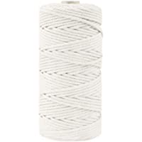 Hilo Macrame 3mm x 100m Cuerda Algodó Cordel Natural para Macramé Colgador de Plantas- Envolver Regalo Navidad- Colgar…
